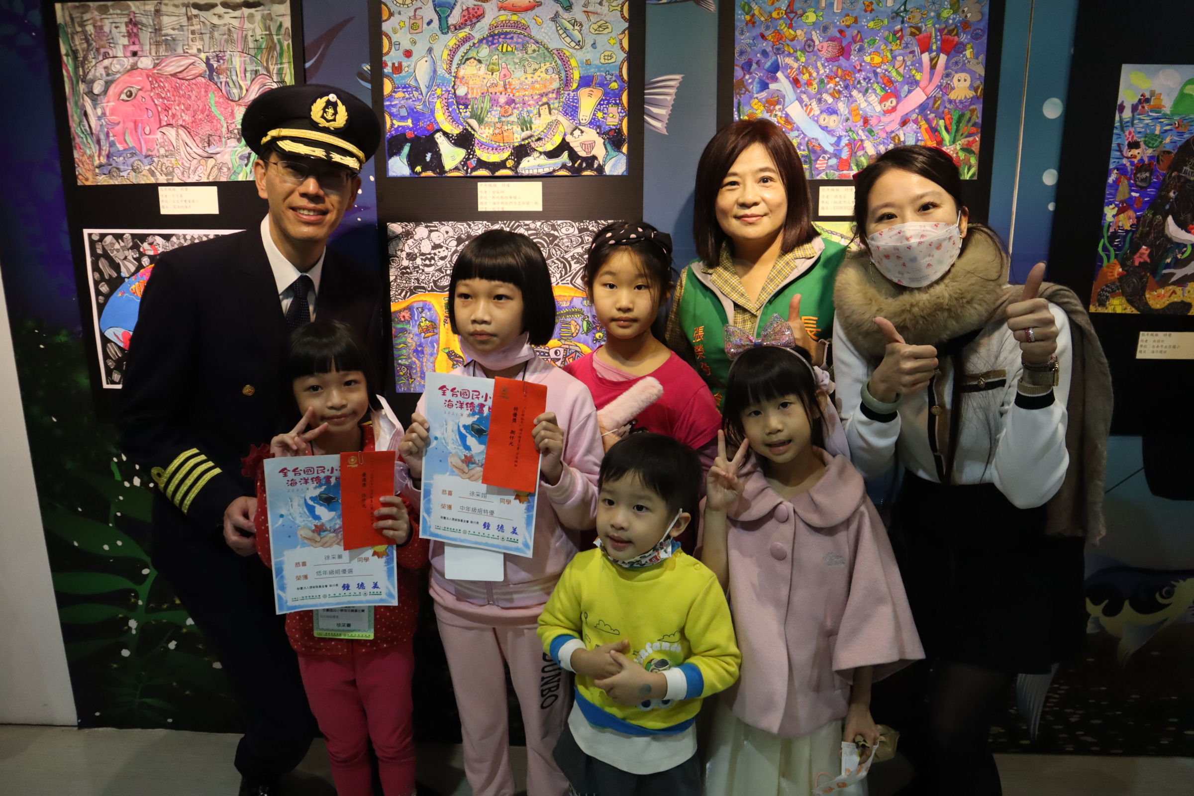長榮海事博物館舉辦繪畫比賽,展現海博館推動海洋美感教育的成果。
