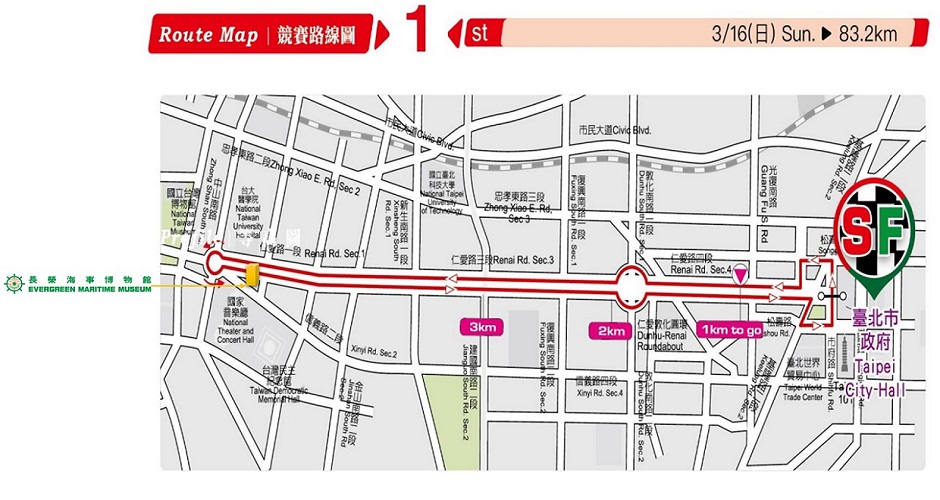 [公告] 2025/3/16(日)景福門圓環(中山南路)：08:00~11:35圓環車道全線管制